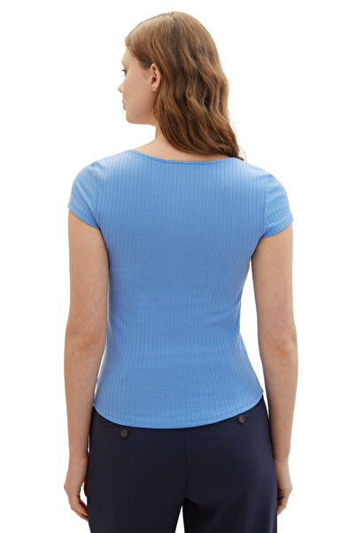 Tom Tailor Denim Žebrované tričko s nabíráním