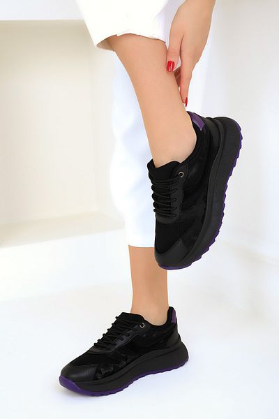 SOHO Black-Purple Women's Sneaker 19006