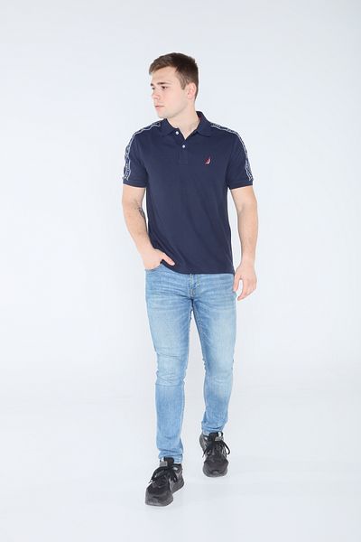 Nautica Navy Blue Men's Polo Neck T-Shirt N1M01639