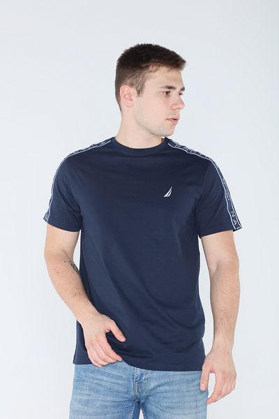 Nautica تي شيرت رجالي باللون الأزرق الداكن N1M01636