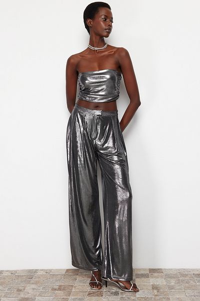 Trendyol Collection Бюстьє кольору антрацит з металевим відливом TPRSS24BS00012