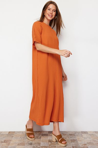 Trendyol Modest Tile Front Zipper Detailed Woven Dress TCTSS24EB00172