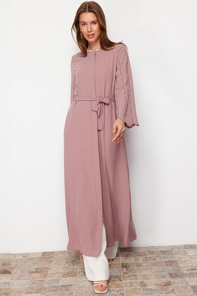 Trendyol Modest Capac țesut cu accesorii din piatră de pulbere și ferace și Abaya și Jalabiya TCTSS24KF00019
