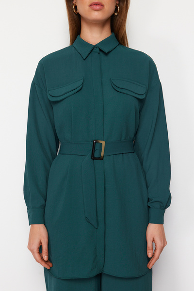 Trendyol Modest Σετ υφαντό πάνω και κάτω από πράσινο σμαραγδί TCTSS24US00061