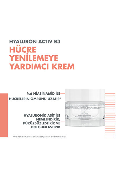 Avene Hyaluron Activ B3 Hyaluronik Asit ve Niacinamid İçerikli Hücre Yenilemeye Yardımcı Krem 50 ml