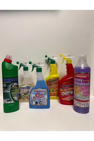 powermax Temizlik Seti, Ultra Çamaşır Suyu. Oda Kokusu , Cam Sil , Yağ Çöz , Aspirin Max , Yüzey Temizleyici