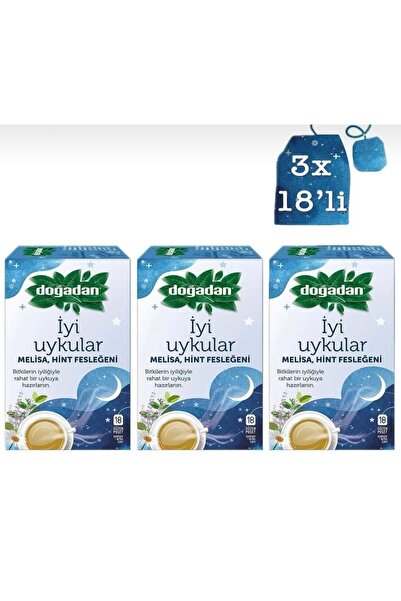 Doğadan BHR TEM-Bitki Çayı Iyi Uykular Melisa,Hint Fesleğeni 18'li X 3 Adet