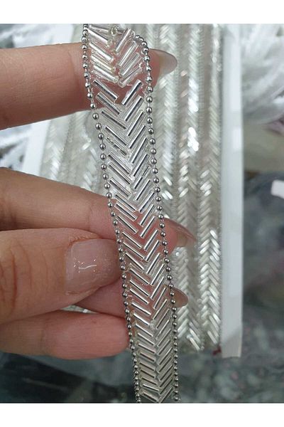 ESRA ŞELEM Iron-On Bead Detailed Strip Accessory Sconce Strip