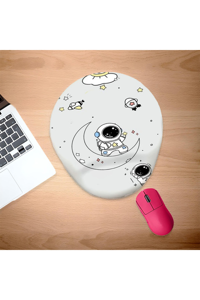 UcuruStore Mouse Pad drăguț cu astronaut și suport pentru încheietura mâinii