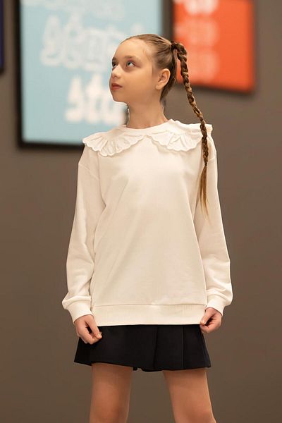 DMB BOYS & GIRLS Girl's Blouse with Scalloped Collar