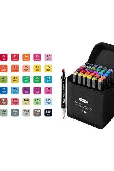 Andofis Art Marker Double Sided Marker Pen with 30 Tote Bags 759-30