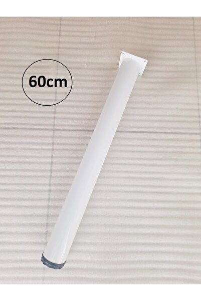 DEMONTEPARK 4 buc-60cm picior tub metalic-picior masa-culoare alba-Ajustabil. (Diametru: 6 cm)