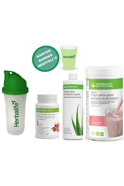 Herbalife Set5 Shake Ahududu Beyaz Çikolata Aloe Konsantre İçecek Shaker Ahud...