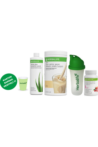 Herbalife Set1 Shake Vanilya Aloe Konsantre İçecek Shaker Ahududu Çay 50 gr