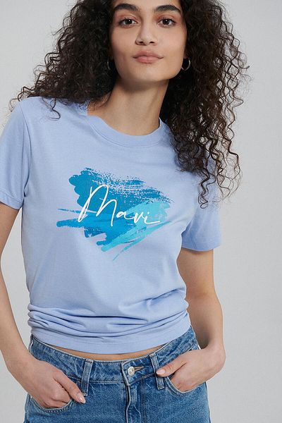 Mavi Printed Shorts Lavender Lustre Ss Women's T-Shirt