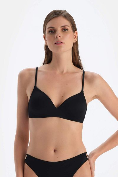 Dagi Bedecktes schwarzes Bikinioberteil