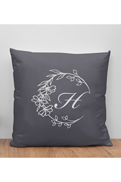 Bk Gift Kişiye Özel Harfli Premium Kumaş Antrasit Kırlent Yastık-4, Arkadaşa ...