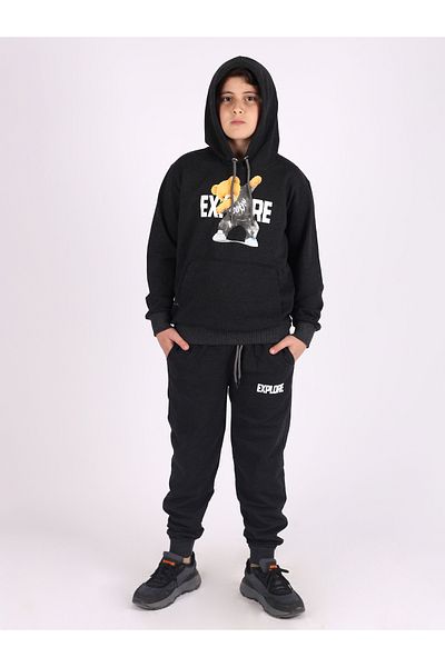 Çiggo Kids Σετ φόρμας Unisex με κουκούλα Cool Teddy Bear Kangaroo Pocket