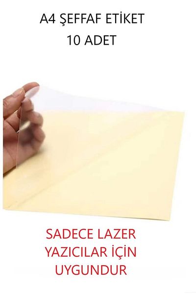 anka design 10 Pieces Adhesive Transparent A4 Label Only Compatible with Laser Printers Sticker