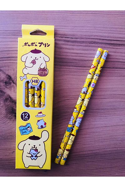 synshop Sanrio Pompompurin Y2K 12 Pieces Pencil Set - Stationery Birthday Gift
