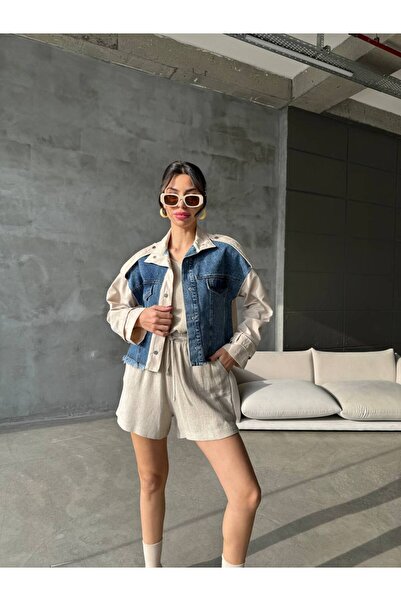 cream range JEAN DETAYLI TRENÇKOT