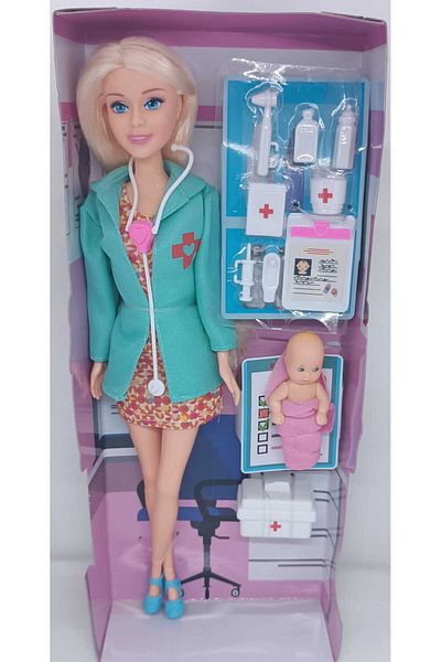 LRS STORE Baby and Baby Blonde with Doctor Set