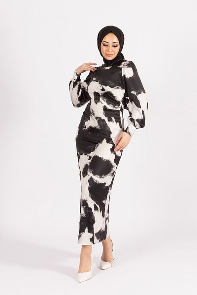 Stilife فستان سهرة ساتان أسود