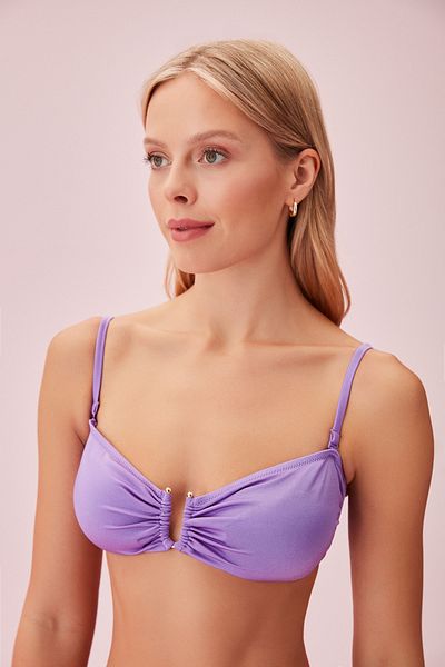 SUWEN Trägerloses Bikinioberteil mit Metallaccessoires
