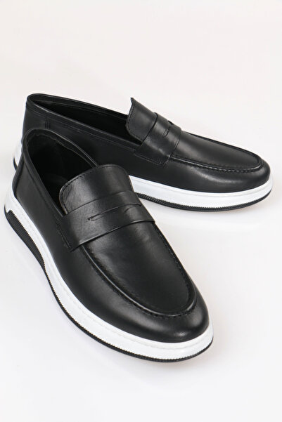 Deribank Hakiki Deri Erkek Siyah Loafer Ayakkabı
