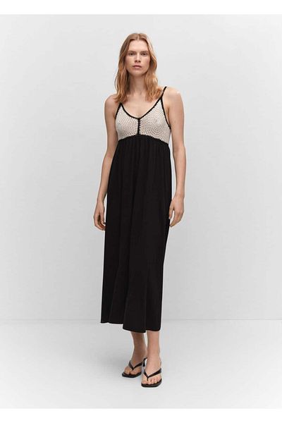MANGO Woman Paneled Crochet Dress