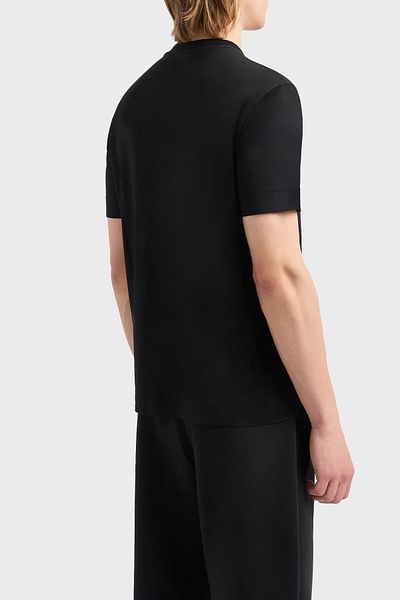 Emporio Armani Βαμβακερό μπλουζάκι με κανονική εφαρμογή με λαιμόκοψη ανδρικό μπλουζάκι 3D1TP4 1JUVZ 0999