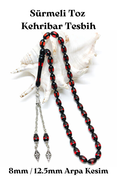 Tesbih Sakarya Vermicular - Rozari de chihlimbar pudra - Tăiată de orz 8 mm /...