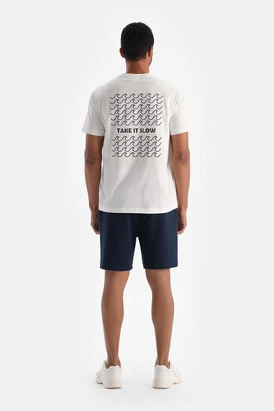 Dagi Marineblaue Baumwollshorts für Herren