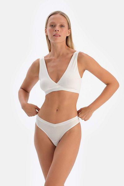 Dagi Λευκό Micromodal Thong εσώρουχο - Σπασμένο