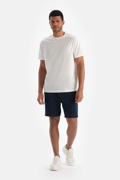 Dagi Marineblaue Baumwollshorts für Herren