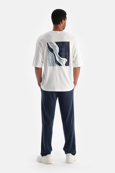 Dagi Ανδρικό T-Shirt Modal - Off White, Ocean Printed