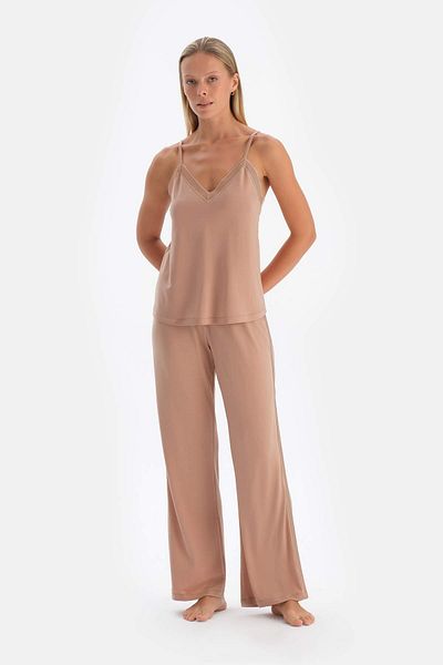 Dagi Light Brown Colored Basic Pants