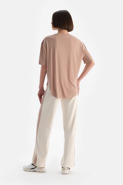 Dagi Modal Ecru Damen Jogginghose - Seitliche Details