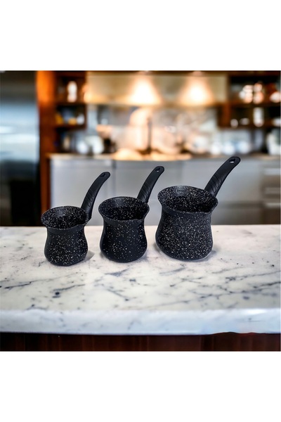 Gerçektrend Granit 3'lü Cezve Seti Kahve Takımı