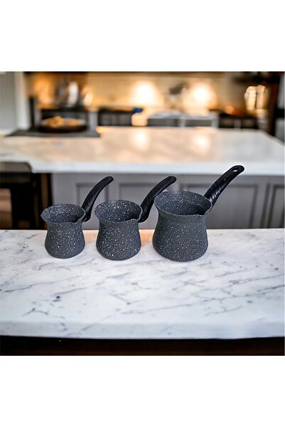 Gerçektrend Granit 3'lü Cezve Seti Kahve Takımı