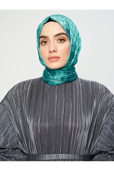 Modakaşmir Monogram Jacquard Series Checkerboard Shawl