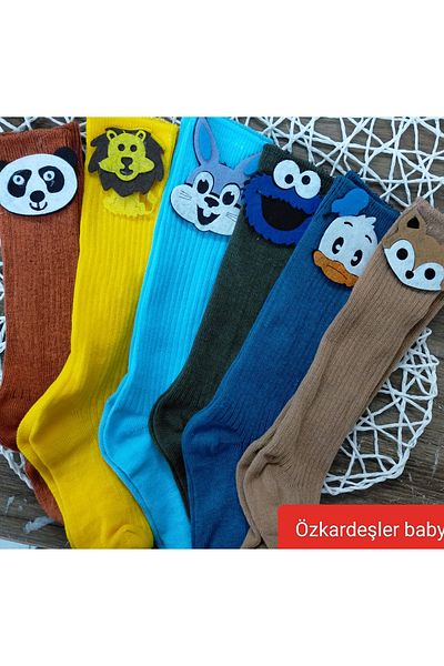 ÖZKARDEŞLER BABY Бебешки и детски чорапи до коляното от филц, 6 броя