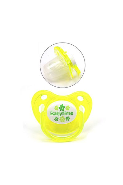 Babytime Palatal Akide Pacifier No.2 / 6-18 Months (WITH PROTECTION COVER) - Neon Yellow