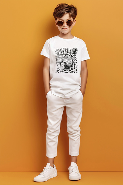 MYADA Μπλουζάκι για αγόρι με σχέδιο λεοπάρ με μολύβι