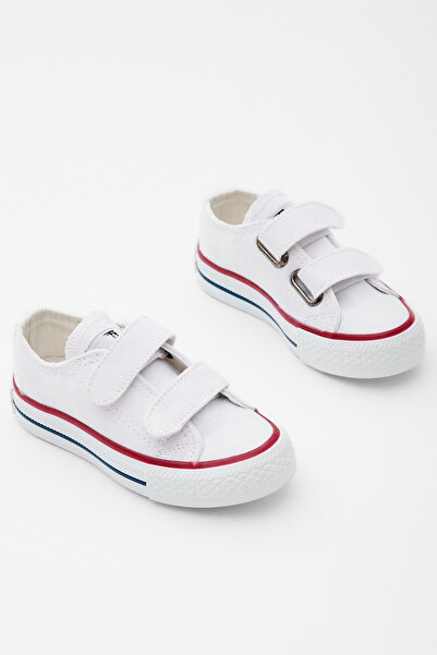 Tonny Black Dětské unisex bílé pohodlné tenisky na suchý zip