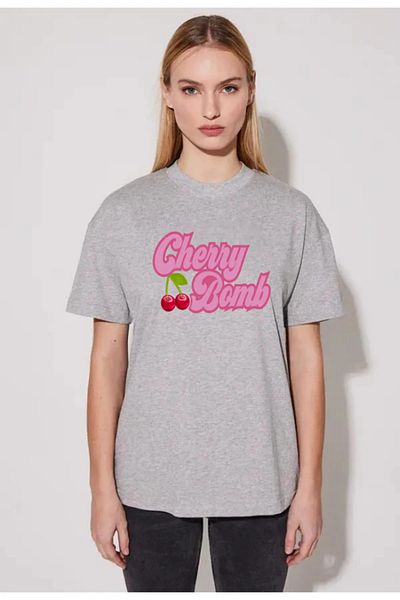 Pink Sky Βαμβακερό μπλουζάκι με στάμπα Cherry Bomb