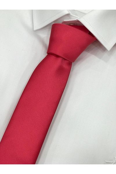 Sarar INTERVIEW WOVEN SATIN FABRIC THIN FUCHIA TIE