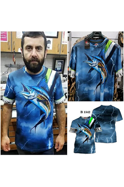 HT Outdoor balık desenli kısakol t-şhort modelimiz.