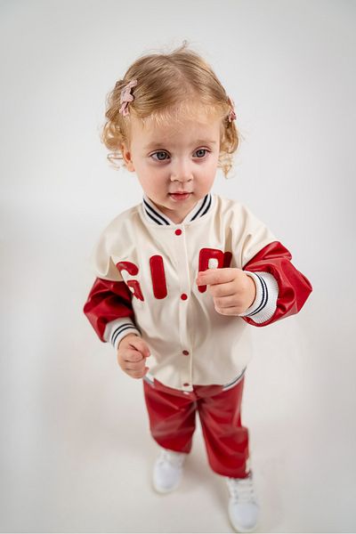 Jikko Baby Girl's 2-Piece Leather Set 8093