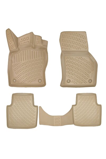 Rizline Skoda Super B 2015 sonrası Araca Özel Tasarım 3D Havuzlu Bej Paspas